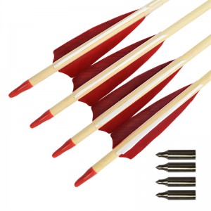 Elongngoài trời 110260-01 28 inch Mũi tên bằng gỗ với Thổ Nhĩ Kỳ Feather bắn cung và săn bắn