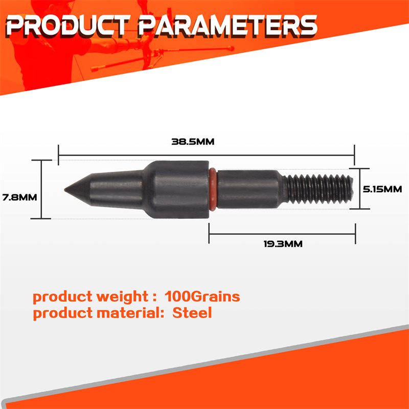 Eleongarrow 100grain Buntrain Steel Arrowheads cho 7,8mm Mũi tên